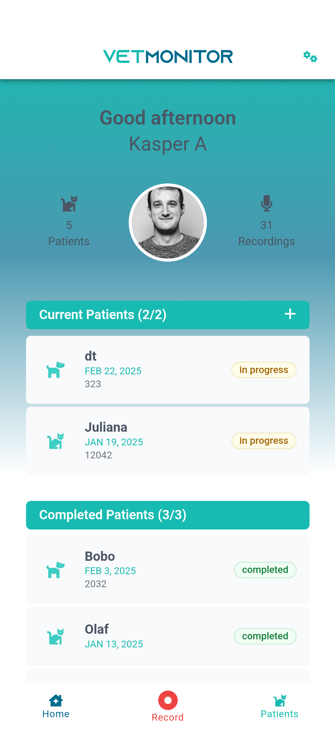 VetMonitor App Screenshot